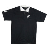 WILD KIWI Mens Black & White New Zealand Short Sleeve Plain XL Polo Shirt Cotton