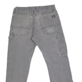 DICKIES Mens Grey Regular Fit Straight Denim Jeans Cotton Blend W33 L27 Workwear
