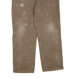 DICKIES Mens Regular Fit Brown Denim Jeans W38 L30 Workwear Cotton Blend Zip