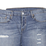 LEVI'S Womens Denim Blue Distressed Shorts L W34 Casual Cotton Blend