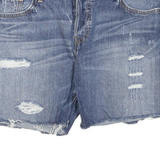 LEVI'S Womens Denim Blue Distressed Shorts L W34 Casual Cotton Blend