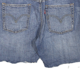 LEVI'S Womens Denim Blue Distressed Shorts L W34 Casual Cotton Blend
