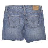 LEVI'S Womens Denim Blue Distressed Shorts L W34 Casual Cotton Blend