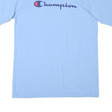 CHAMPION Mens Blue Graphic T-Shirt L Short Sleeve Crew Neck Logo