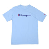 CHAMPION Mens Blue Graphic T-Shirt L Short Sleeve Crew Neck Logo