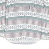 POINT ZERO Mens Green & Purple Striped Cotton Blend Shirt M Casual Long Sleeve