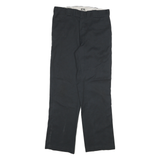 DICKIES Mens Cotton Blend Black Regular Fit Straight Leg Trousers W32 L32