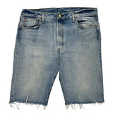 501 Levis Denim Shorts - 36W 12L Light Wash Cotton