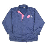 MASTER Mens Blue & Pink Zip Jacket XL Polyester Blend Plain Windbreaker Casual