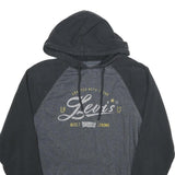 LEVI'S Mens Black & Grey Hoodie M Cotton Blend Casual Pullover Drawstring