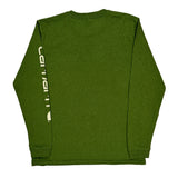 Carhartt Spellout Long Sleeve T-Shirt - Medium Green Cotton