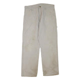 CARHARTT Mens Regular Beige Cotton Blend Trousers W34 L30 Workwear Zip Closure