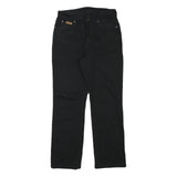 WRANGLER Mens Black Cotton Blend Regular Straight Trousers W28 L27 Classic Zip