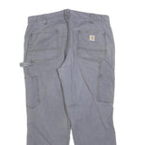 CARHARTT Womens Cotton Blend Grey Relaxed Straight Leg Trousers W34 L28 Workwear