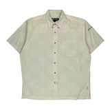 Chaps Ralph Lauren Polka Dot Short Sleeve Shirt - Large Cream Cotton