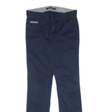 CALVIN KLEIN JEANS Mens Cotton Navy Slim Straight Trousers W30 L32 Zip Casual