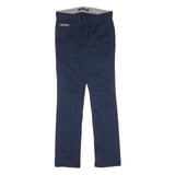 CALVIN KLEIN JEANS Mens Cotton Navy Slim Straight Trousers W30 L32 Zip Casual