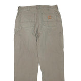 CARHARTT Mens Cotton Blend Beige Regular Straight Trousers W34 L34 Workwear
