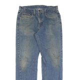 CARHARTT Mens Regular Fit Blue Denim Jeans W32 L32 Classic Straight Cotton Zip