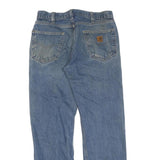 CARHARTT Mens Regular Fit Blue Denim Jeans W32 L32 Classic Straight Cotton Zip