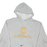 NIKE Mens Grey C Baseball Pullover Hoodie L Cotton Blend Casual Sportswear