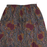 GAPE COD Womens Brown Burgundy Floral Paisley Print Midi Skirt Polyester M