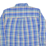 CHAPS Mens Blue & Yellow Plaid Shirt L Button-Down Cotton Blend Casual Long