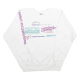 ONEITA Mens White Parker International Water Ski Race Crew Neck L Vintage