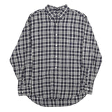 NAUTICA Mens Blue & White Check Shirt XL Cotton Long Sleeve Button-Down Casual