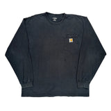 Carhartt Long Sleeve T-Shirt - Large Black Cotton