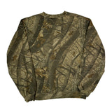 Unbranded Camo Sweatshirt - 2XL Green Cotton Blend