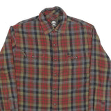 TIMBERLAND Mens Green & Red Check Shirt M Casual Long Sleeve Cotton Blend