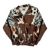 1980'S Evr Animal Print Shell Jacket - Medium Brown Polyester