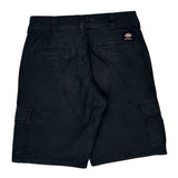 Dickies Cargo Shorts - 31W 11L Black Cotton Blend