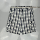 Lee Checked Cargo Shorts - 34W 10L Black Cotton