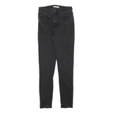 LEVI'S 721 Womens Jeans Black Slim Skinny Denim Dark W28 L30 Stylish Zip