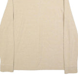 NAUTICA Mens Beige Long Sleeve Plain L Cotton Blend Polo Shirt Classic Fit