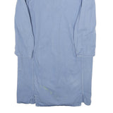 Mens Blue Cotton Button Jacket M Long Sleeve Classic Fit Plain Casual Workwear