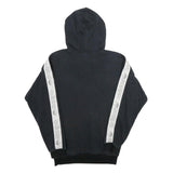 ADIDAS Womens Black Hoodie UK 6 Cotton Blend Logo Print Pullover Hooded