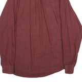 TOMMY HILFIGER Mens Maroon & Red Check Shirt XL Classic Cotton Blend Casual