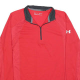UNDER ARMOUR Mens Red Pullover Sweatshirt M Quarter Zip Performance Activewear