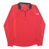UNDER ARMOUR Mens Red Pullover Sweatshirt M Quarter Zip Performance Activewear