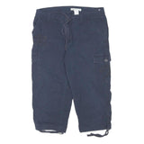 CLEO Womens Shorts Blue Cargo M W29 Cotton Blend Drawstring Casual