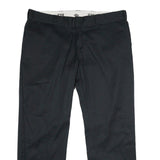 DICKIES Womens Classic Black Polyester Blend Trousers W42 L32 Zip Closure