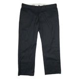 DICKIES Womens Classic Black Polyester Blend Trousers W42 L32 Zip Closure