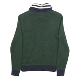 POLO RALPH LAUREN Mens Green & Navy Shawl Collar Patterned Jumper Crew Neck