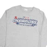 NFL Mens Grey 2007 AFC East Champions Graphic Long Sleeve Crew Neck XL Cotton