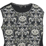 TED BAKER Womens Black Printed Sleeveless Round Neck Top S Viscose Blend