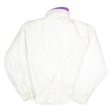 MOUNTAIN GOAT Womens White & Purple Colourblock Jacket M Polyester Blend Zip
