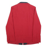 KINGFIELD Womens Red Zip Jacket L Polyester Blend Plain Classic Outerwear